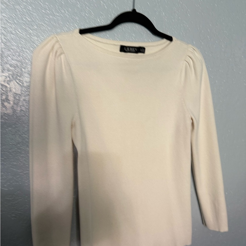 Lauren Moshi Cream Crew Neck Sweater